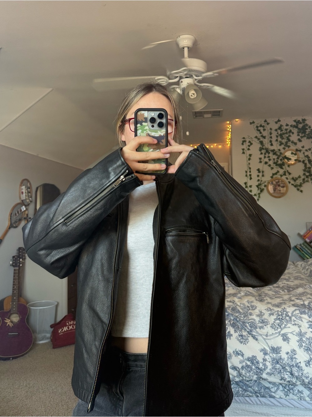 J. Crew Black Leather Zip-Front Jacket